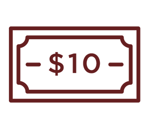 10 dollar bill icon